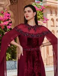 Lissonida Dress - Burgundy - 5