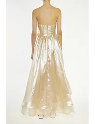 Winnie Gold-Metallic Corset Style Hi-Low Dress - 1