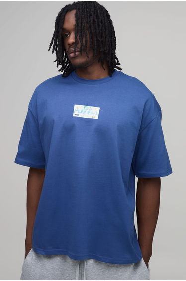 Tall Collector's Edtn Foot Print Oversized T-shirt - navy