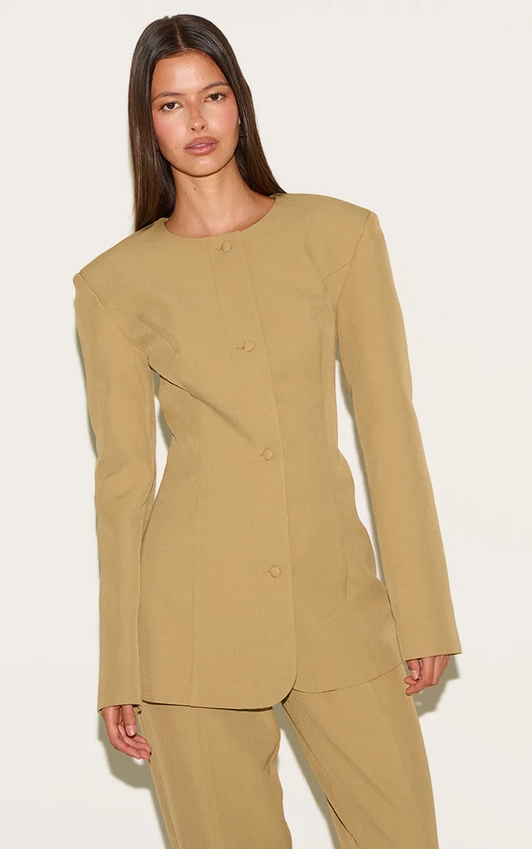 Deep Mustard Tailored Fitted Blazer Prettylittlething : Blazers :  VogaCloset Iraq
