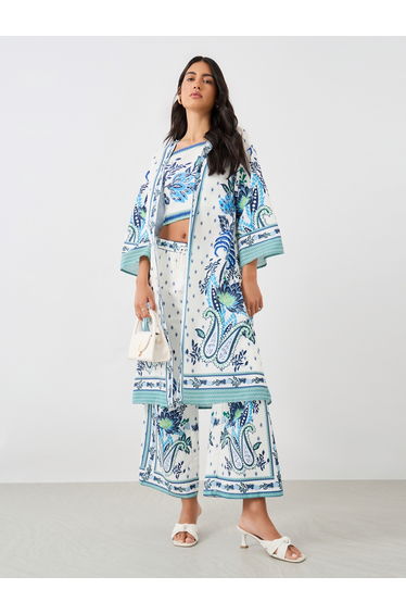 Printed Regular Fit Long Sleeve Kimono