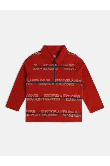 Boys Printed Long Sleeve Polo T-Shirt