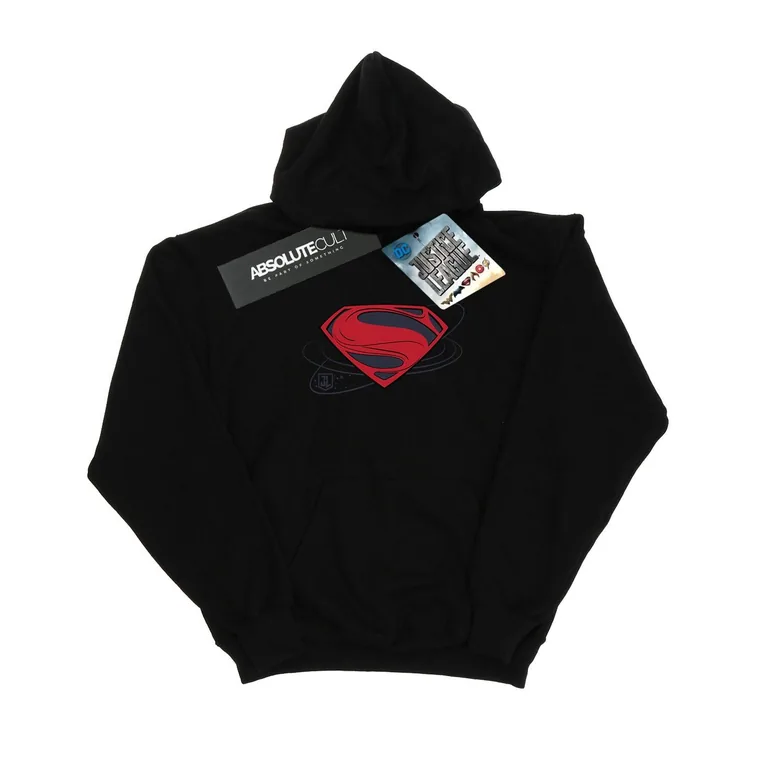 DC Comics Mens Justice League Movie Superman Logo Hoodie - Black