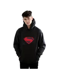 DC Comics Mens Justice League Movie Superman Logo Hoodie - Black - 1