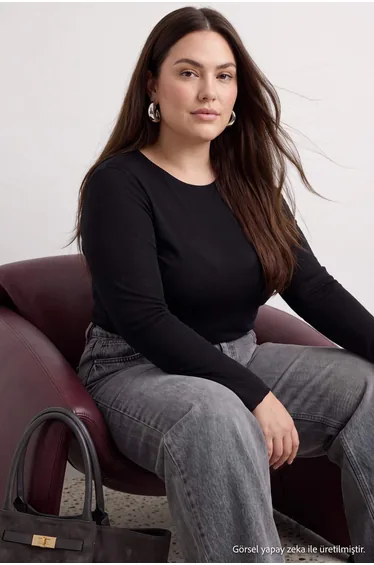 Black Transparent Flexible Bodycon Knitted Blouse