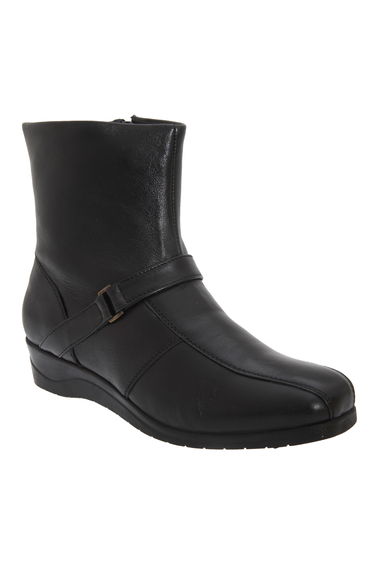 Mod Comfys Womens/Ladies Softie Leather Inside Zip Ankle Boots - Black