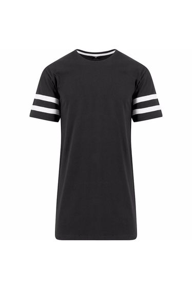 Build Your Brand Unisex Stripe Jersey Short Sleeve T-Shirt - Black/White