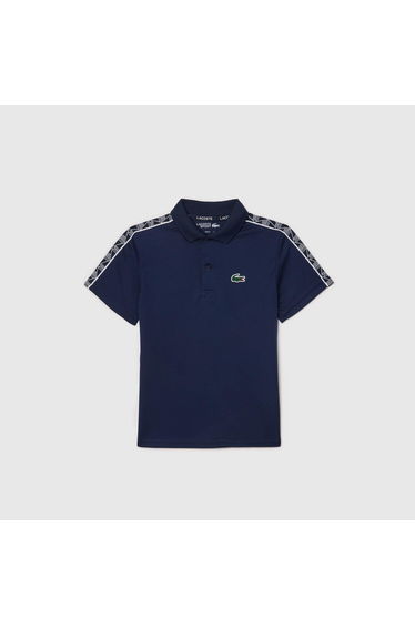 Boy's Lacoste Juniors Ultra Dry Tennis Polo Shirt in Blue