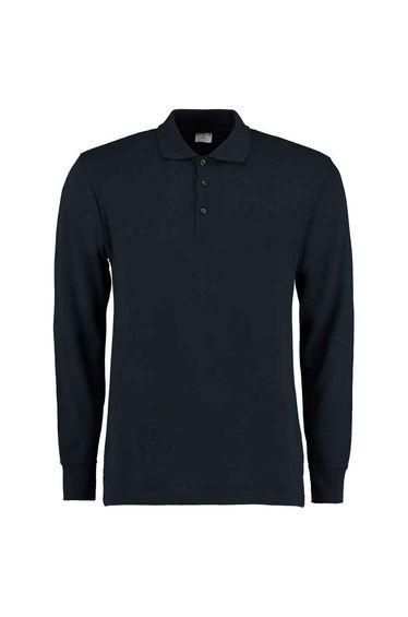 Kustom Kit Mens Pique Long-Sleeved Polo Shirt - Navy