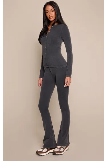 كارديغان بريتي ليتل ثينق أسود محبوك بأكمام طويلة- طويلات القامة