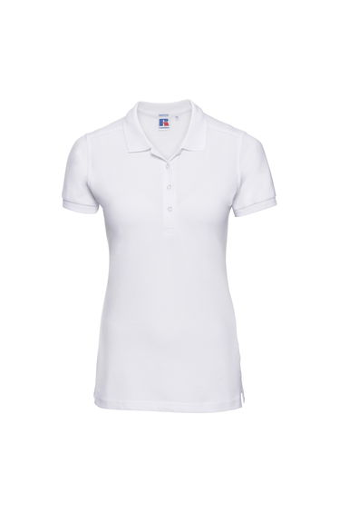 Russell Womens/Ladies Stretch Short Sleeve Polo Shirt - White