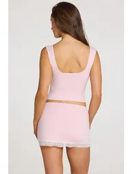 Modal Lace-Trim Top in Baby Pink - 6