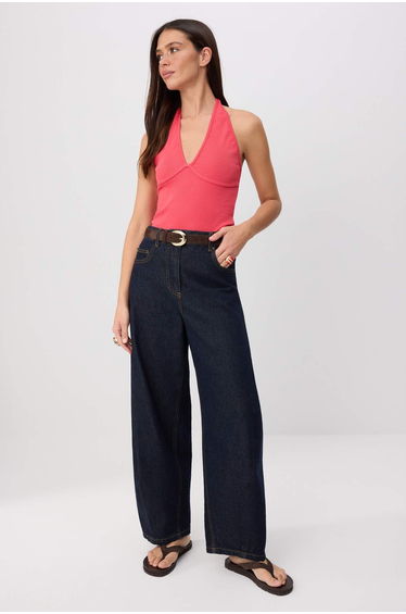Fuchsia Plain Regular Neckline Tie-Detail Sleeveless Corded Fabric Stretchy Knitted Blouse