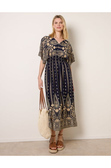 Floral Border Design Dress
