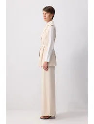 PLEATED DOUBLE BREASTED VEST PANTS SET - 2