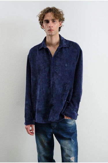 GIESTO Oversized Velvet Shirt