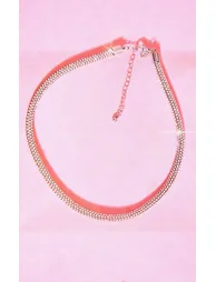 Silver Diamante Tube Choker - 2