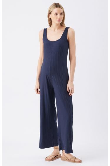 Bobby Rib Maternity Jumpsuit (Navy)