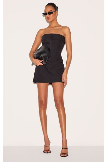 Black Woven Belt Detail Shift Dress