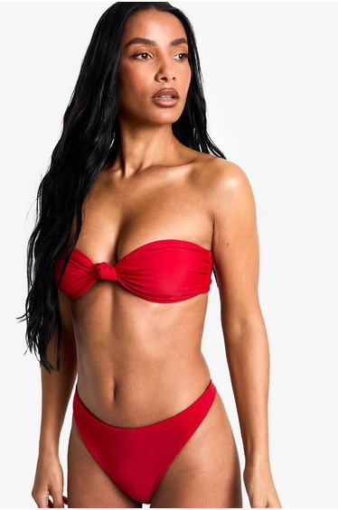 Swimwear Essentials Bandeau Bikini Top - red