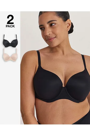 2 Pack Smoothing Microfibre T-Shirt Bras