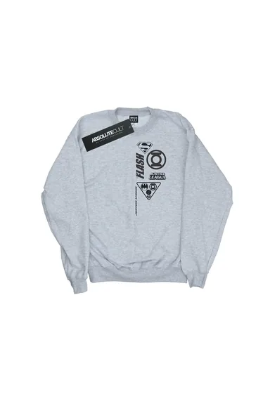 DC Comics Boys Justice League Chest Icons Sweatshirt - Sports Grey