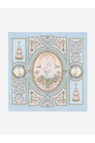 Atelier Choux Baby Spring Bunny Swaddle in Blue (100 x 100 cm)