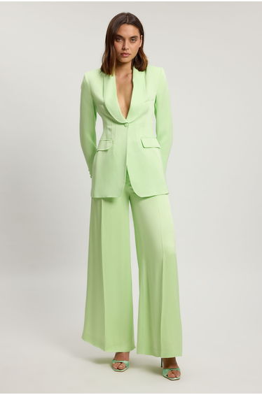 Structured Satin Viscose Tailored Blazer