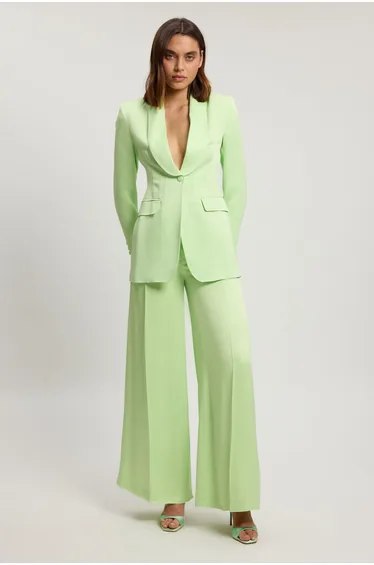 Structured Satin Viscose Tailored Blazer