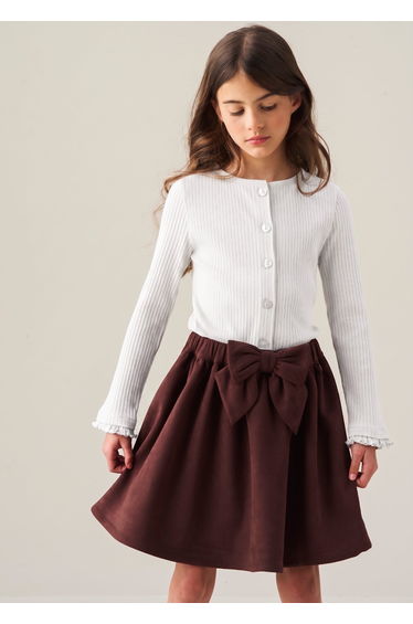 Nellie Skinny Rib Button Through Long Sleeve Top