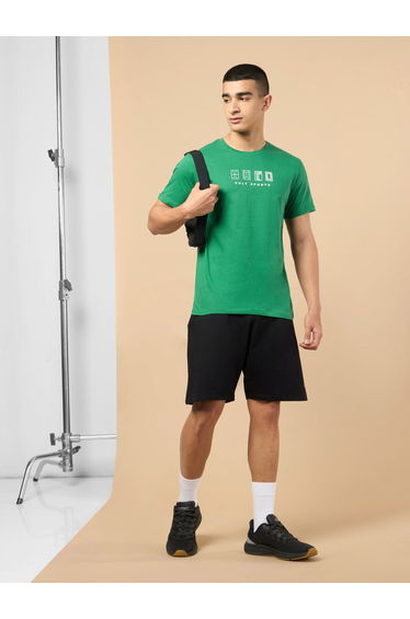 Men Green Graphic Print Short Sleeve T-Shirt