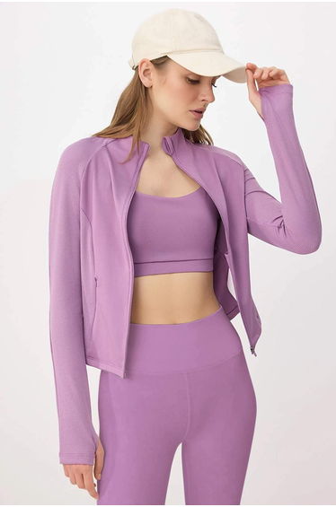 Lila Dalgız/Scuba Knitted Sports Jacket