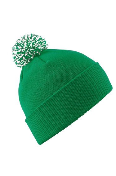 Beechfield Adults Unisex Snowstar Beanie - Kelly Green/white