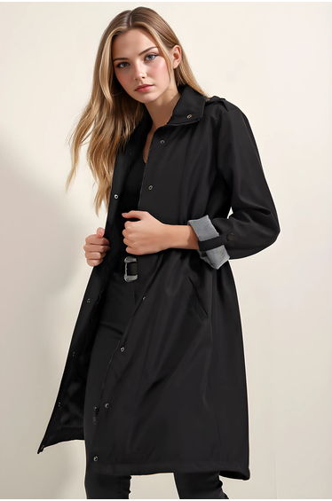 BDART Long Shawl Collar Buttoned Trench Coat