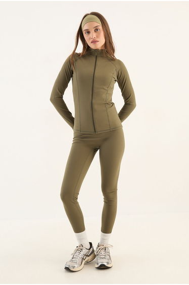 DSGN Studio Sculpt Zip Through Sports Jacket - olive