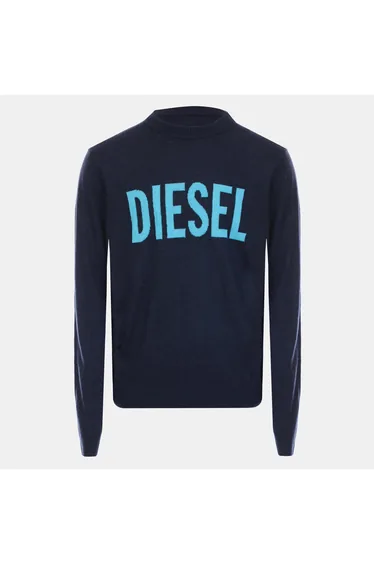 سويتر رجالي بياقة دائرية لون أزرق