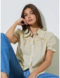 Yellow Checkered Casual Shirt