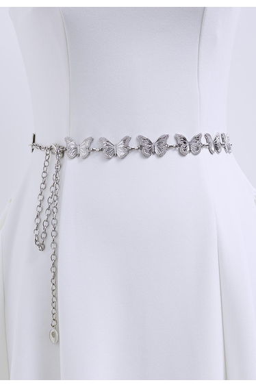 Fluttering Butterfly Chain Belt in Silver