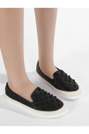 Black Studded Espadrilles