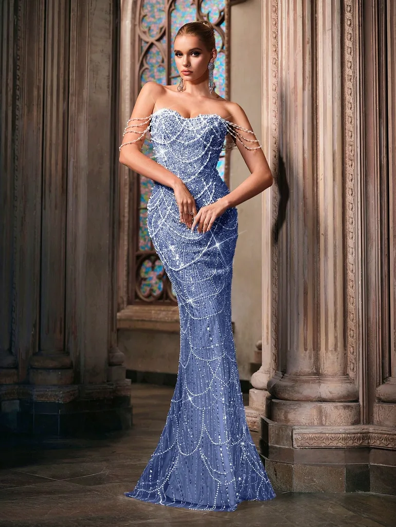 formal pearl dress Heavy Hearted Satin Maxi Dress main image 1