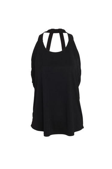 Tri Dri Womens/Ladies Double Strap Back Sleeveless Vest - Black