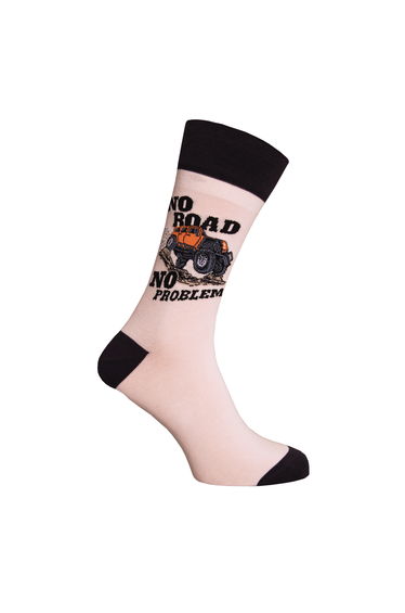 Simply Essentials Boys Toys Mens Safari Truck Socks - White