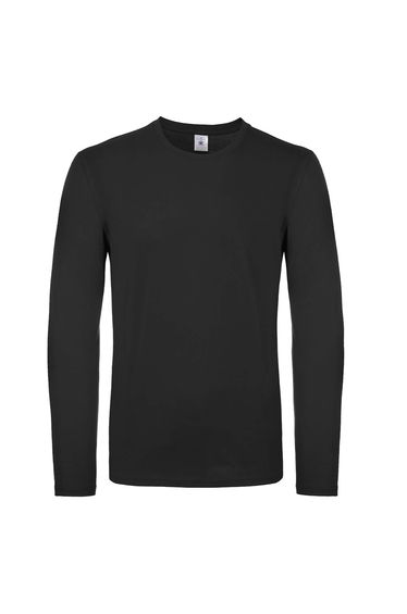 B&C Mens #E150 Long Sleeve T-Shirt - Black
