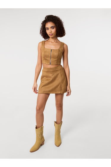Bra Cup Suede Top