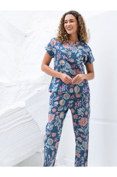 Printed Pure Cotton Top with Trousers Co-Ords