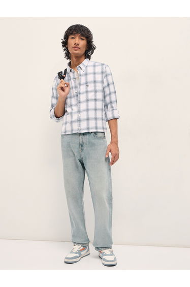 Men Checked Flannel Casual Shirt
