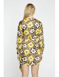 Psychedelic Multi-Floral Wrap Mini-Dress - 1