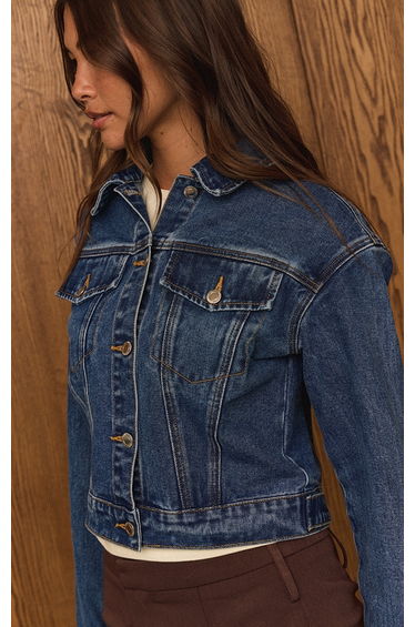 Dark Blue Slim Fit Denim Jacket