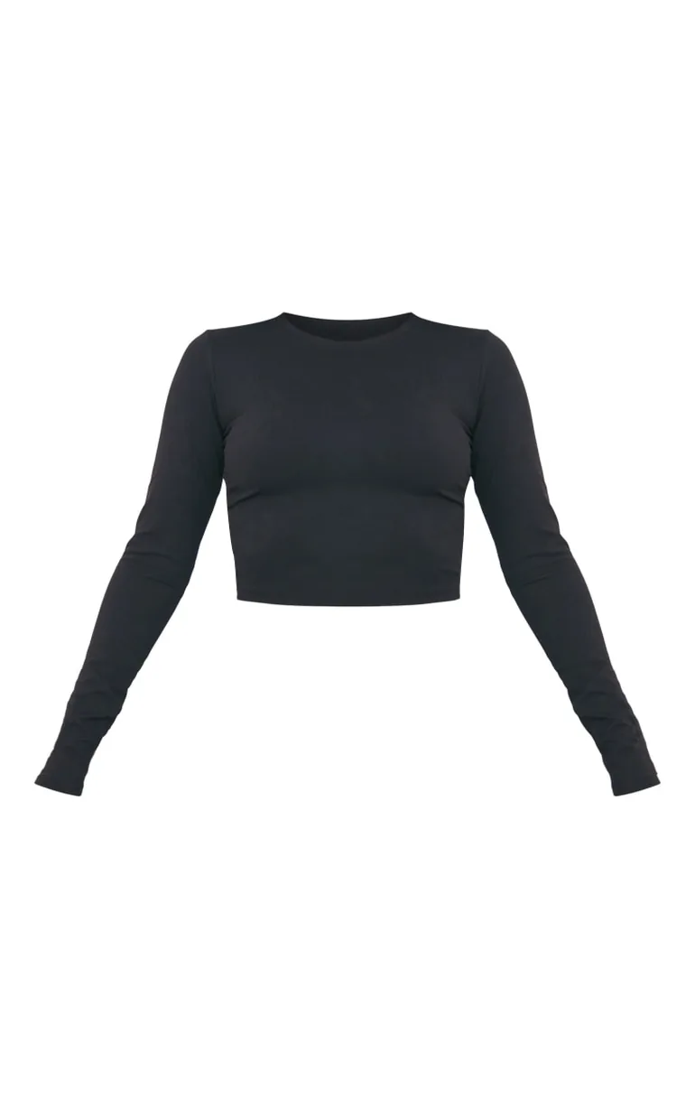 بلوزة رياضية قصيرة بأكمام طويلة  - 4