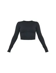 بلوزة رياضية قصيرة بأكمام طويلة  - 4